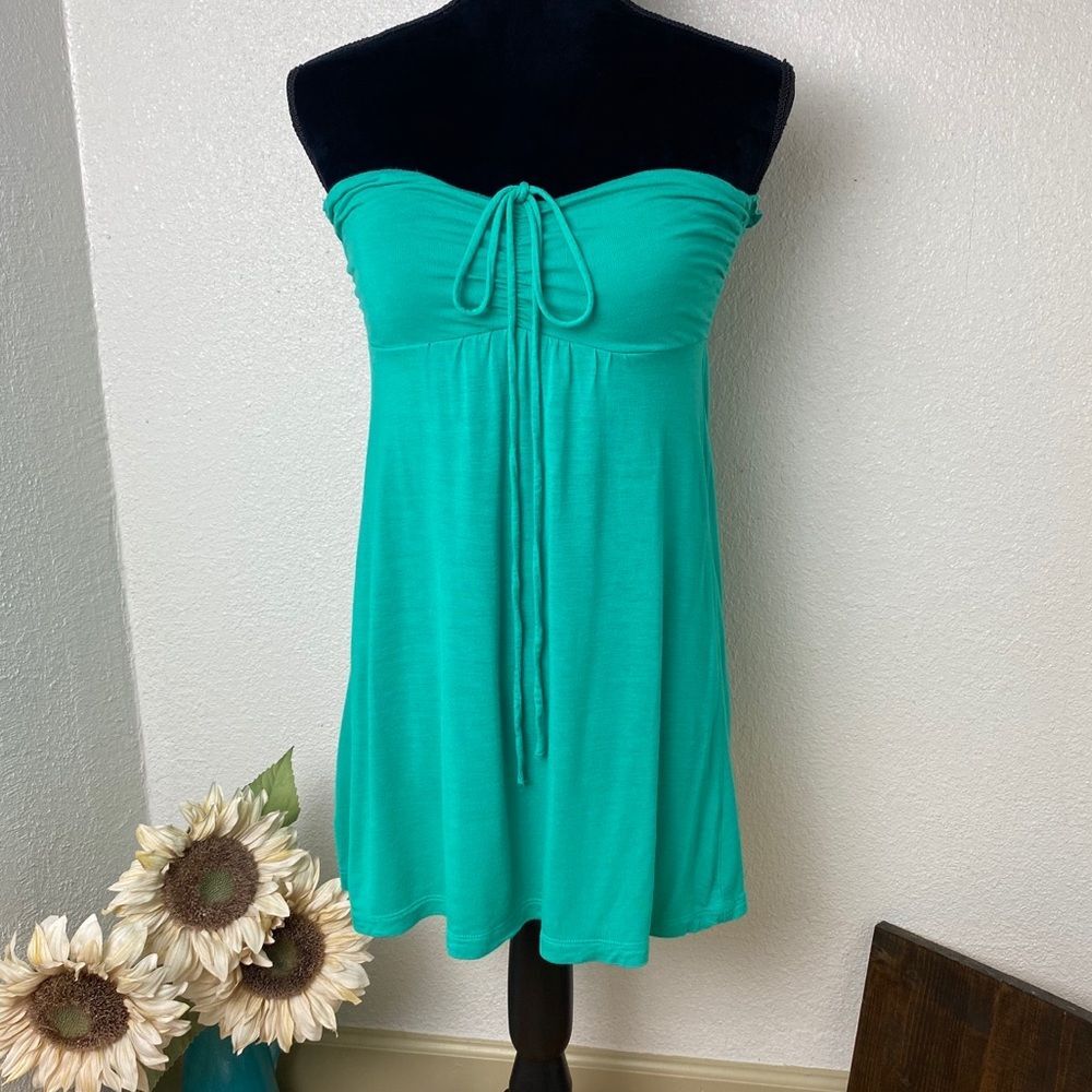 Teal/Turquoise Tube Top - Swim Coverup - LG